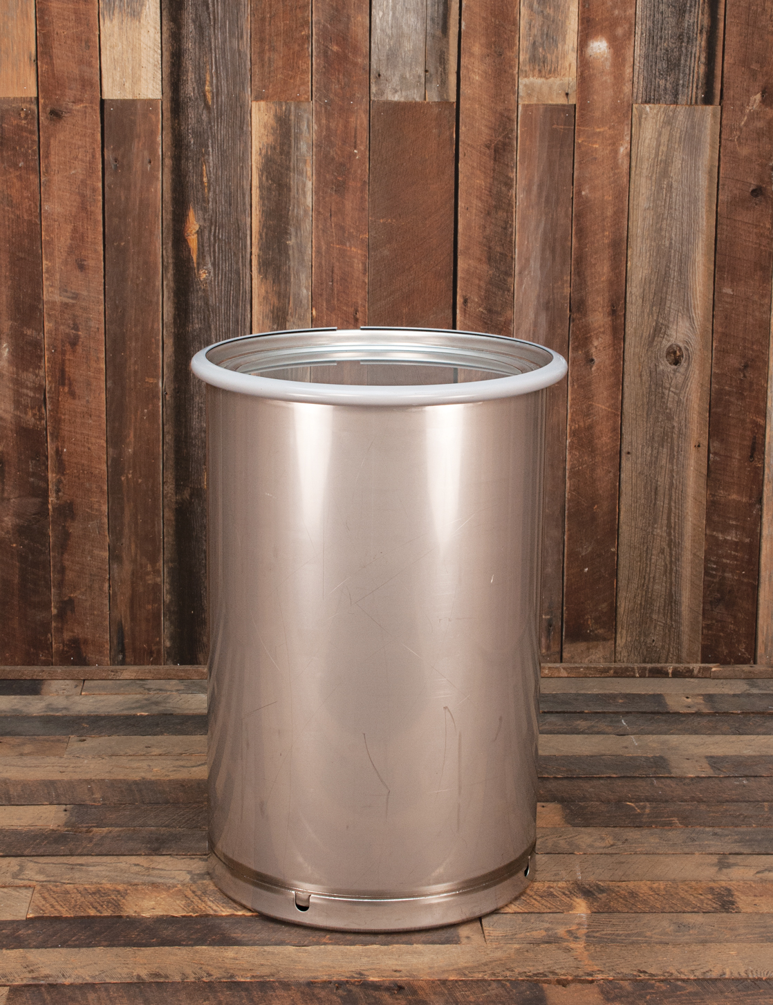 30 Gallon Stainless Steel Drum, UN Rated, Cover w/Bolt Ring